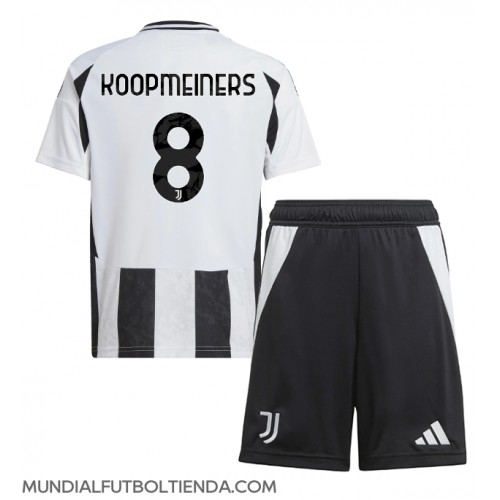 Camiseta Juventus Teun Koopmeiners #8 Primera Equipación Replica 2024-25 para niños mangas cortas (+ Pantalones cortos)